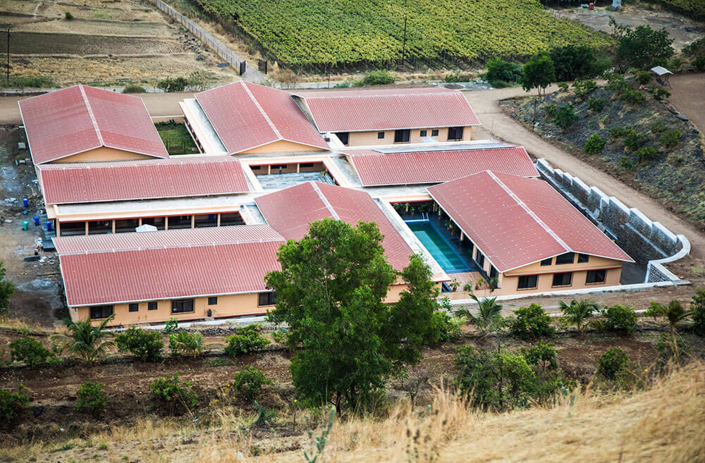 Swastik building top view